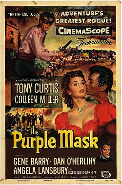 THE PURPLE MASK (MP 1955) RARE! HARD TO FIND! Tony Curtis, Colleen Miller, Gene Barry, Dan O'Herlihy, Angela Lansbury