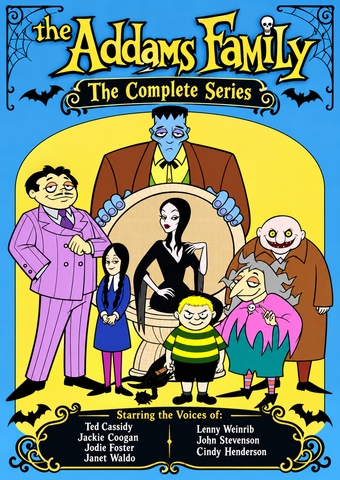 ADDAMS FAMILY, THE - THE COMPLETE ANIMATED SERIES + BONUS (1973) Jodie Foster, Jackie Coogan, Ted Cassidy, Janet Waldo, Lennie Weinrib