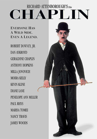 CHAPLIN: THE MOVIE (MP 1992)Robert Downey Jr., Kevin Kline, Kevin Kline, Dan Aykroyd, Geraldine Chaplin, Marisa Tomei, David Duchovny, James Woods, Nancy Travis, Diane Lane