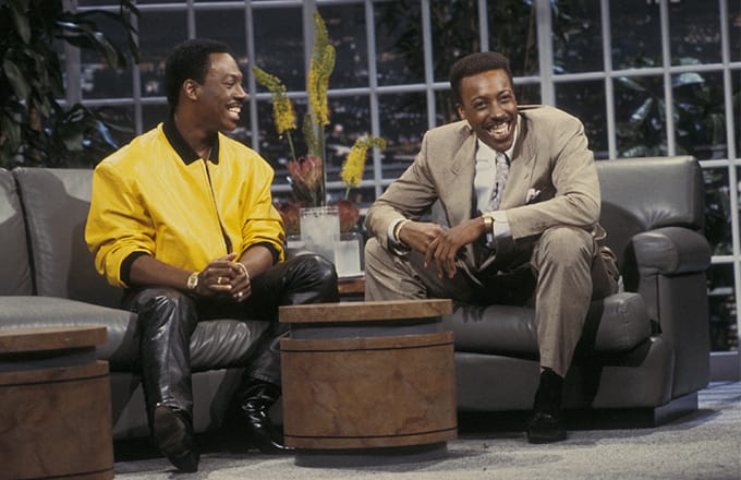 The Late Show with Arsenio Hall July 13, 1987 with guest Eddie Murphy. A DVD of this episode is available from RewatchClassicTV.com. 